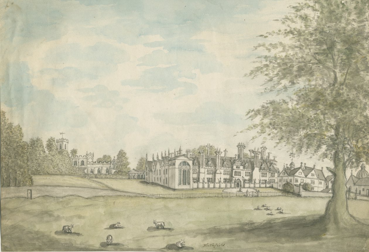 Blithfield Hall: akvarell festészet, nd [XVIII. század] alkotó: English School