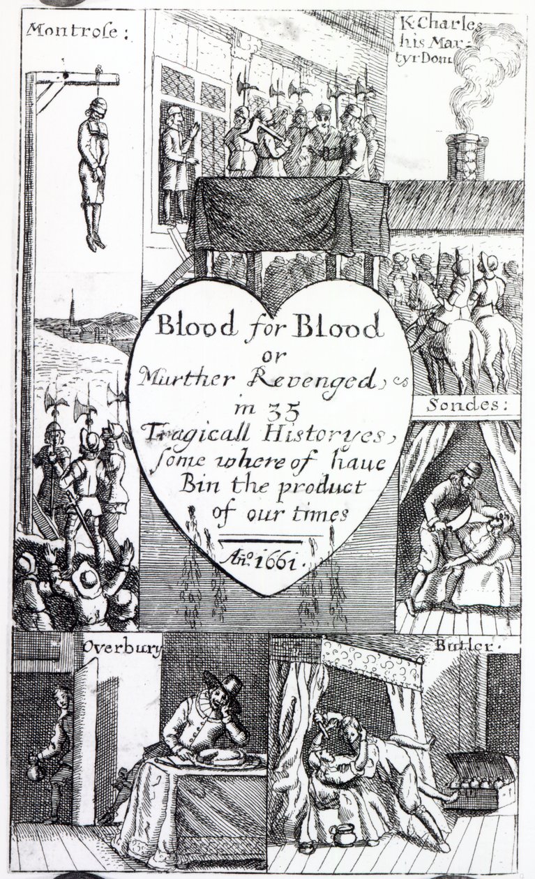 "Vért a vérért, avagy Murther bosszúja 35 tragikus történelemben, némelyikben korunk termékei is vannak", 1661 alkotó: English School