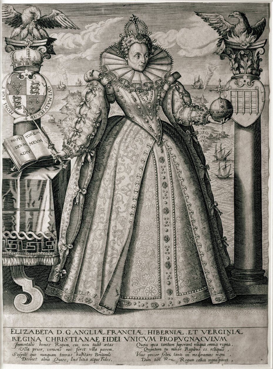 Erzsébet királynő boldog és virágzó uralkodását ünneplő könyv előlapja, 1596 alkotó: English School