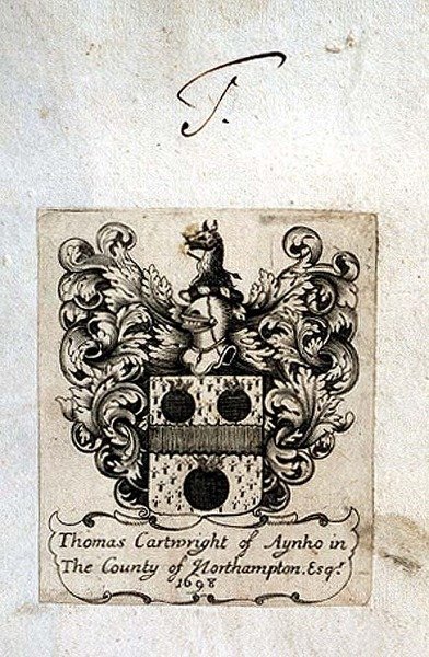 Az aynhoi Thomas Cartwright (1671-1748) könyvtáblája alkotó: English School