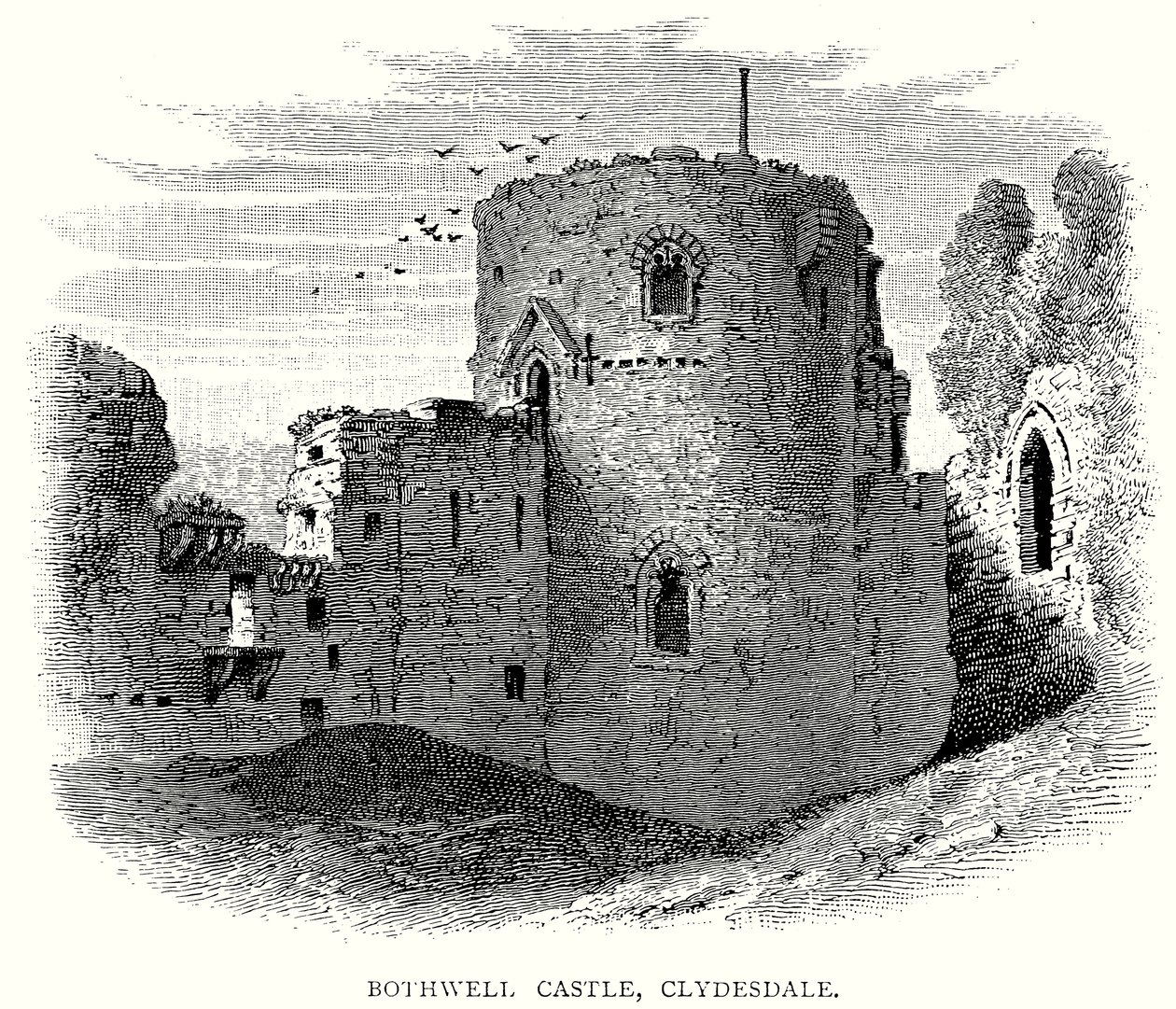 Bothwell Castle, Clydesdale (metszet) alkotó: English School