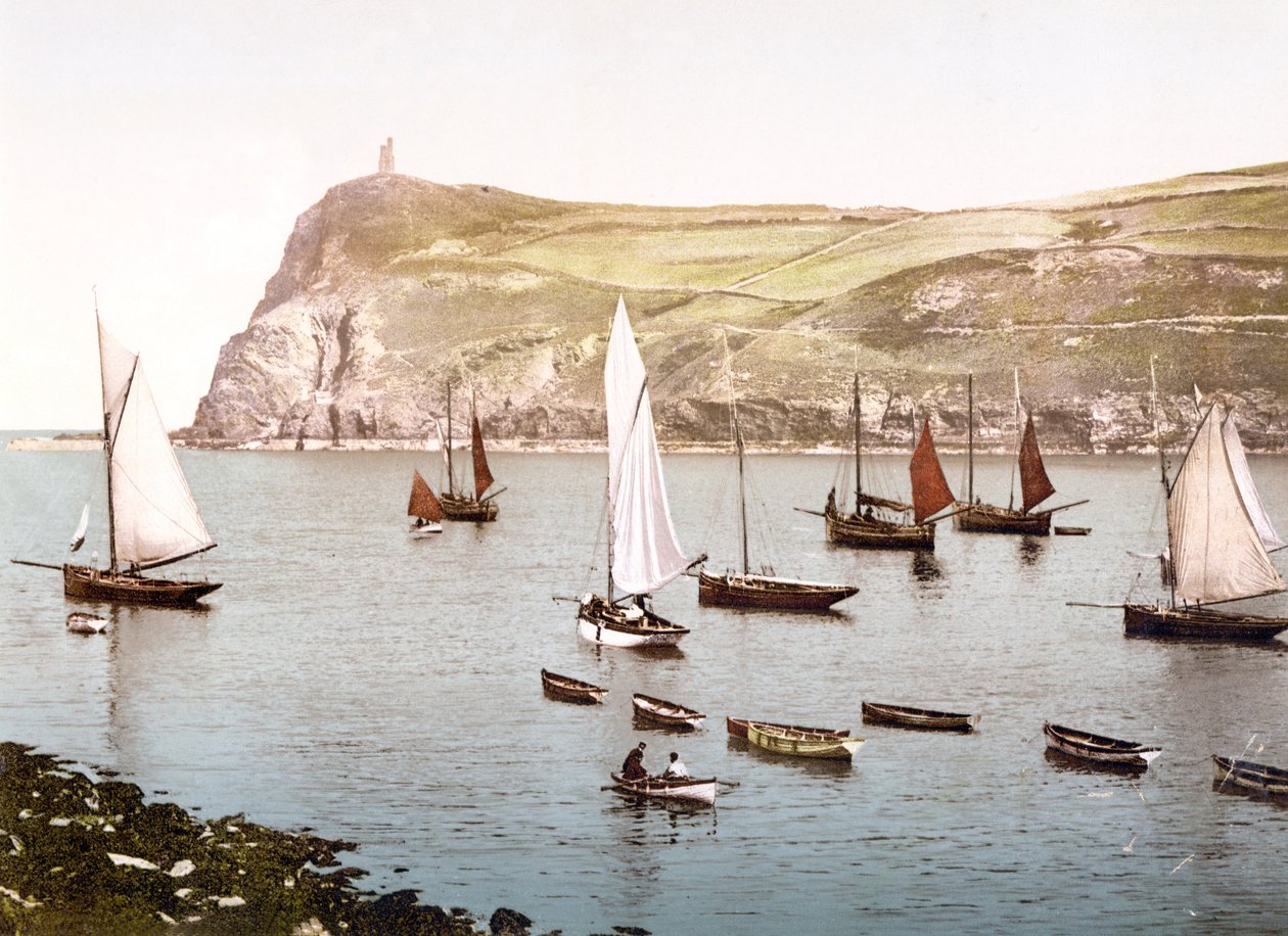 Bradda Head, Man-sziget (kézzel színezett fotó) alkotó: English School