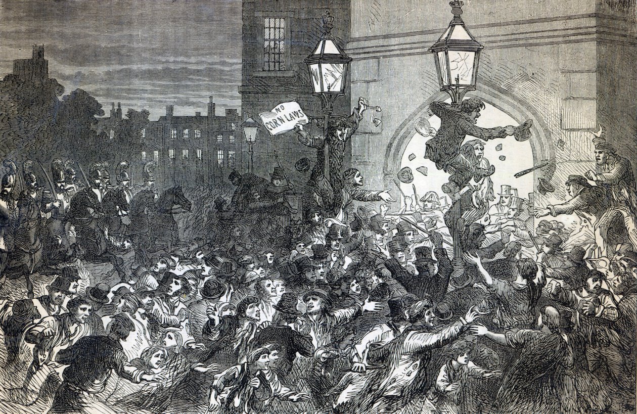 Bread Riot az alsóház bejáratánál 1815-ben alkotó: English School