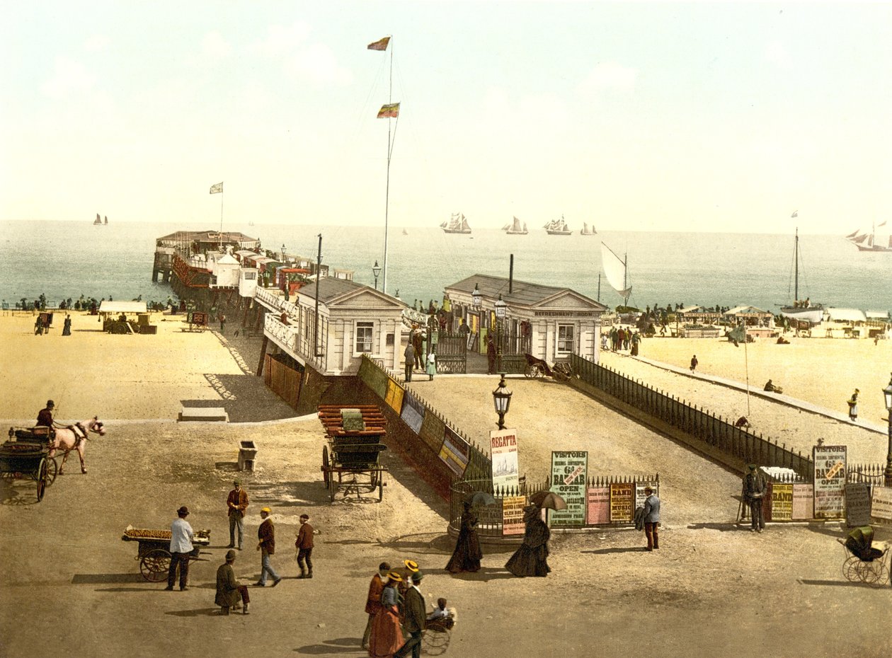 Britannia Pier, Yarmouth (kézzel színezett fotó) alkotó: English School