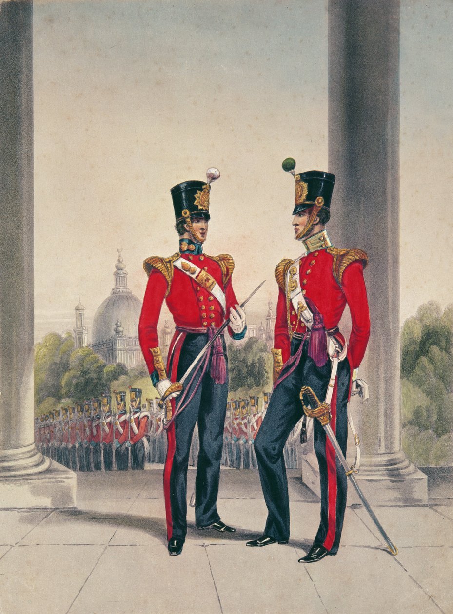 Brit tisztek Indiában (színes gravírozás) alkotó: English School