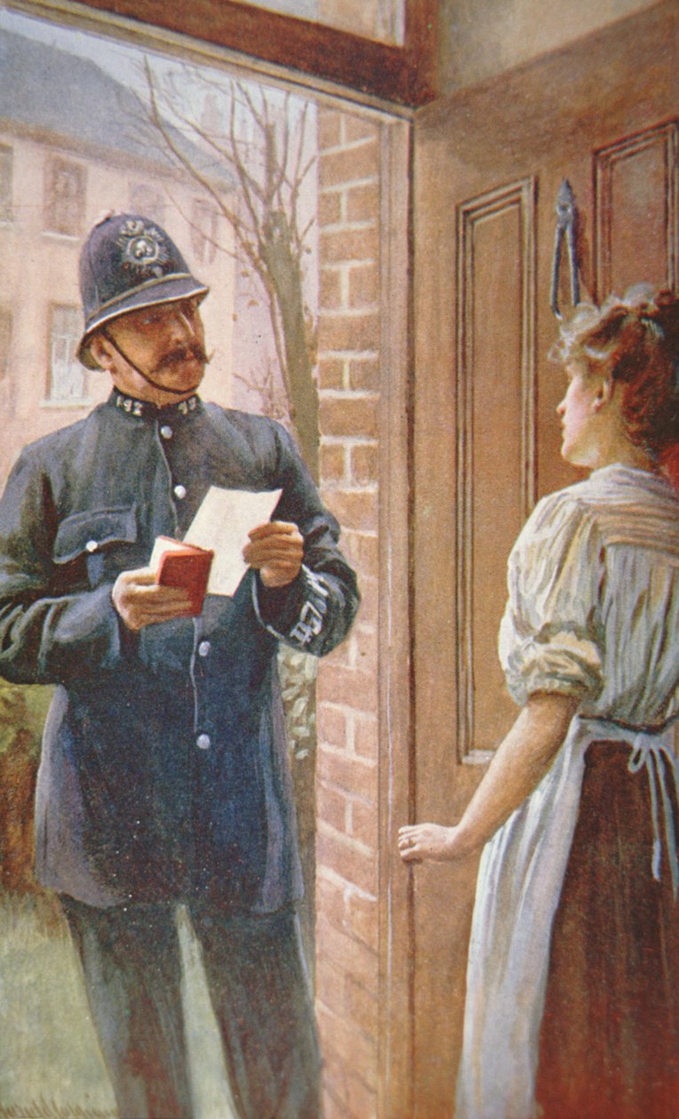 Brit rendőr, 1900 körül (színes litó) alkotó: English School