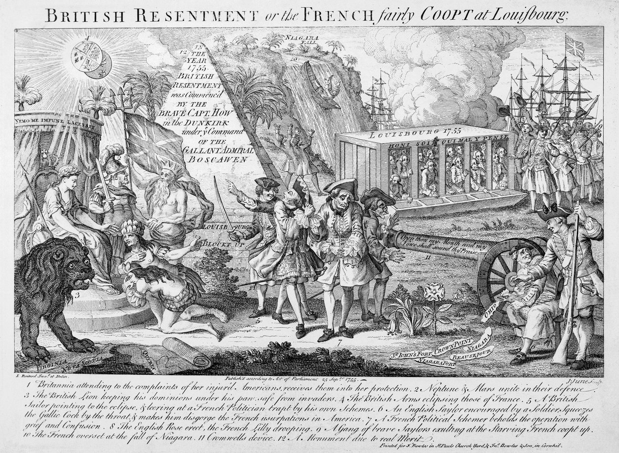 A British Resentment vagy a francia Fairly Coopt Louisbourgban, 1755. szeptember 25-én megjelent (lásd még: 286310) alkotó: English School