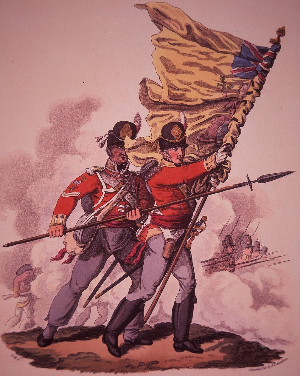 Brit katonák (színes litó) alkotó: English School