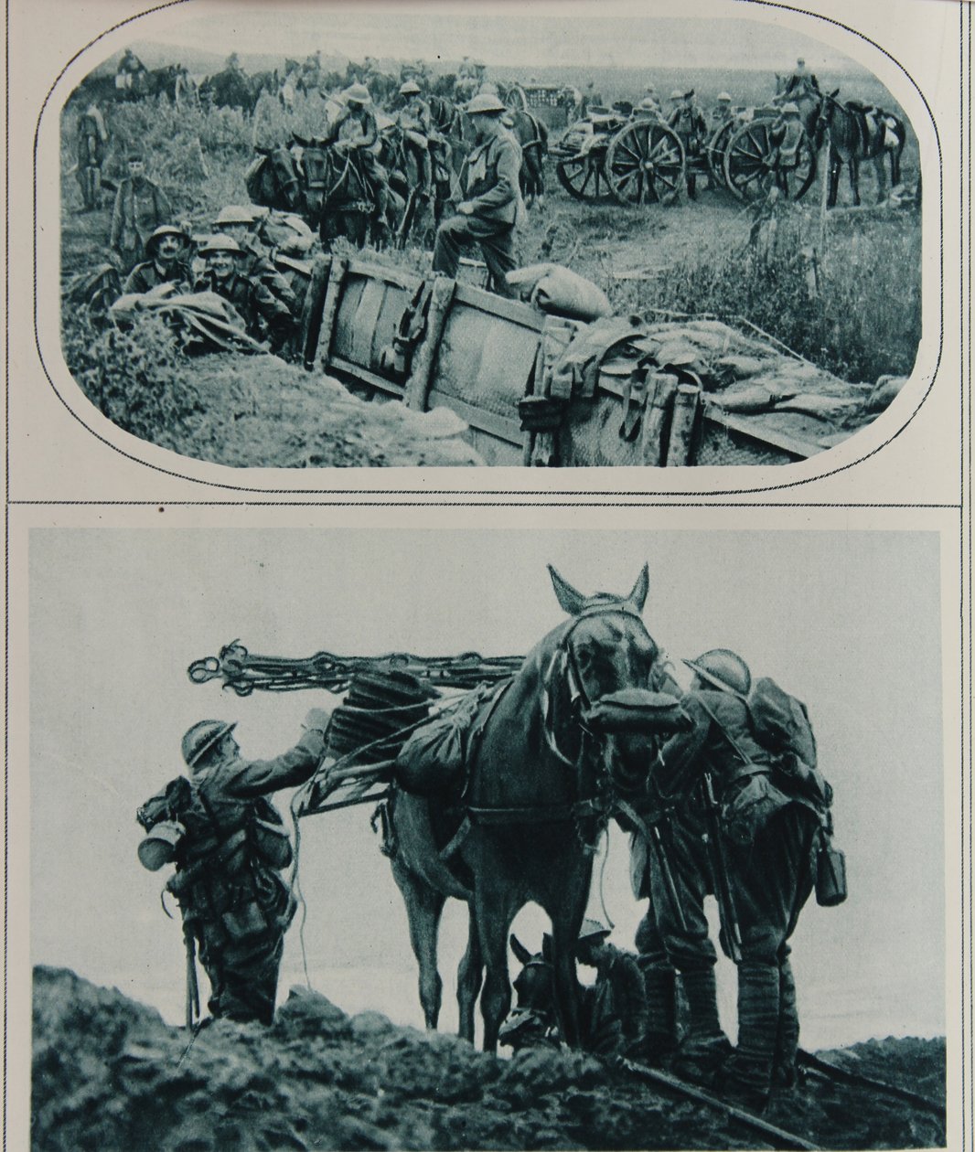 Brit tüzérek teherhordó lovakkal, Flandria, 1917. augusztus alkotó: English School