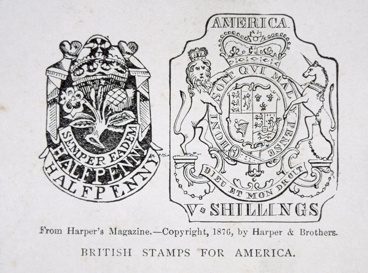 Brit bélyegek Amerikának alkotó: English School