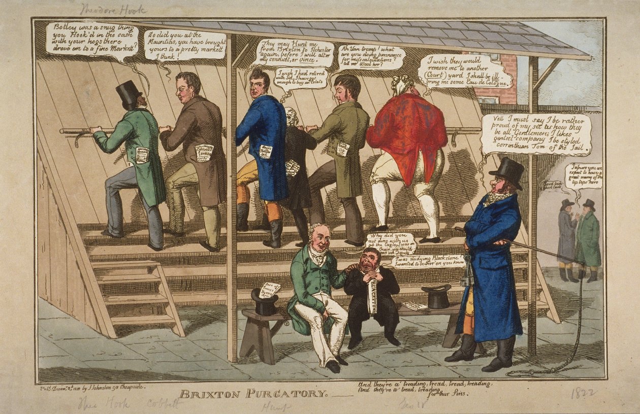 Brixton Purgatórium, 1822 (kézzel színezett rézkarc) alkotó: English School