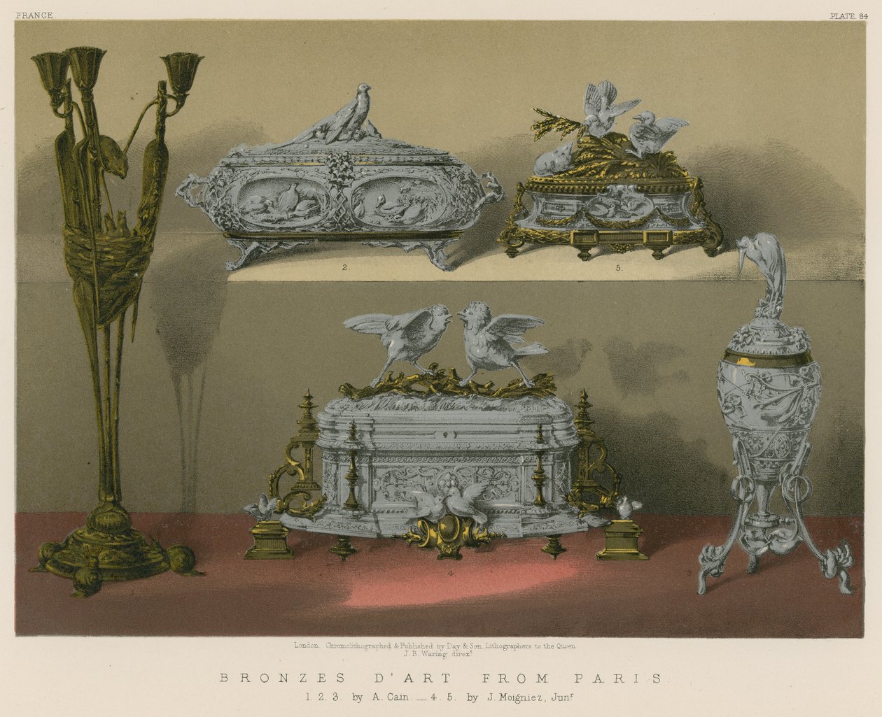 Művészeti bronzok Párizsból (chromolitho) alkotó: English School