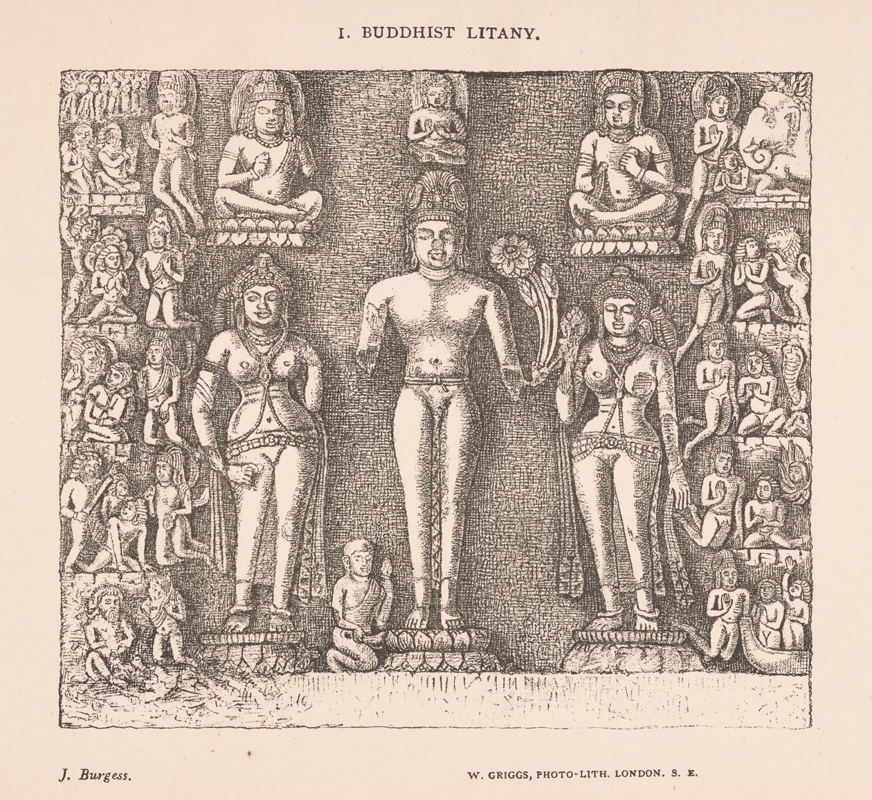 Buddhista litánia, James Fergusson és J. Burgess indiai barlangtemplomaiból alkotó: English School