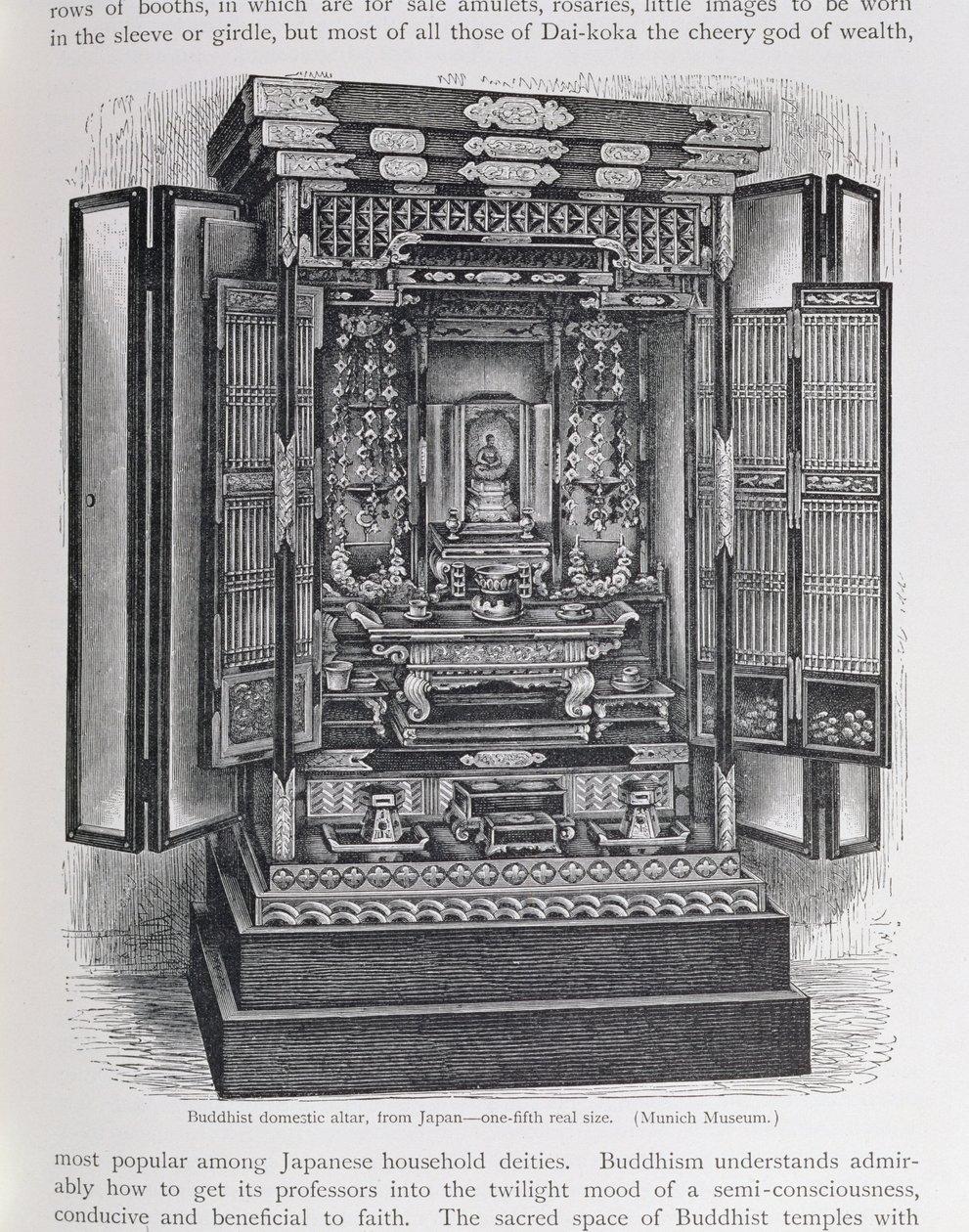 Buddhista házi oltár, "Az emberiség története" III. kötetéből, Friedrich Ratzel professzor, 1898 alkotó: English School
