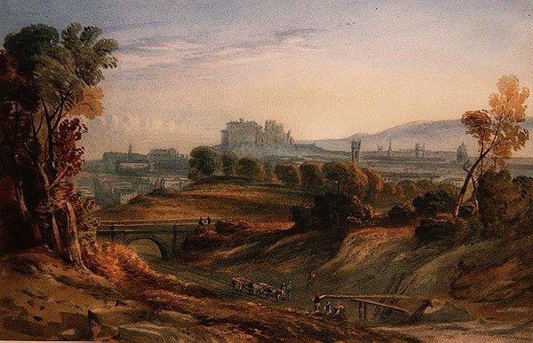 A vasút építése Edinburgh-ban alkotó: English School