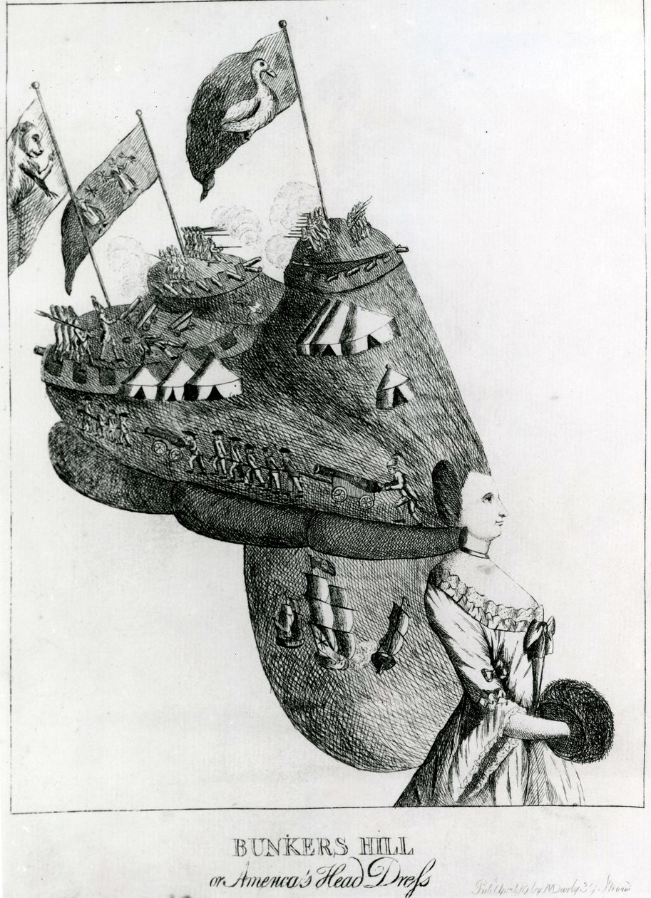 Bunkers Hill, vagy amerikai fejruha, 1776 alkotó: English School