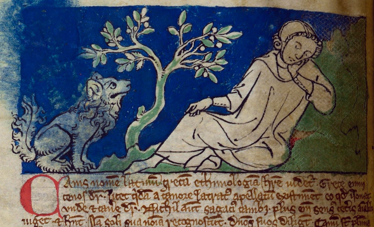CCA-LitMs/D/10 fol. 5v Dog, a Bestiary-től alkotó: English School