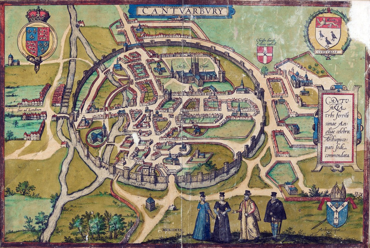 CCA-PRIINDRAW/3/A/1 Canterbury térkép, c1588 alkotó: English School
