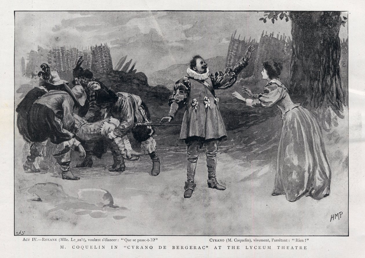 CONSTANT COQUELIN Aine (idősebb) angol színész Cyrano de Bergerac szerepében a Lyceum Theatre-ben, London 1898 alkotó: English School