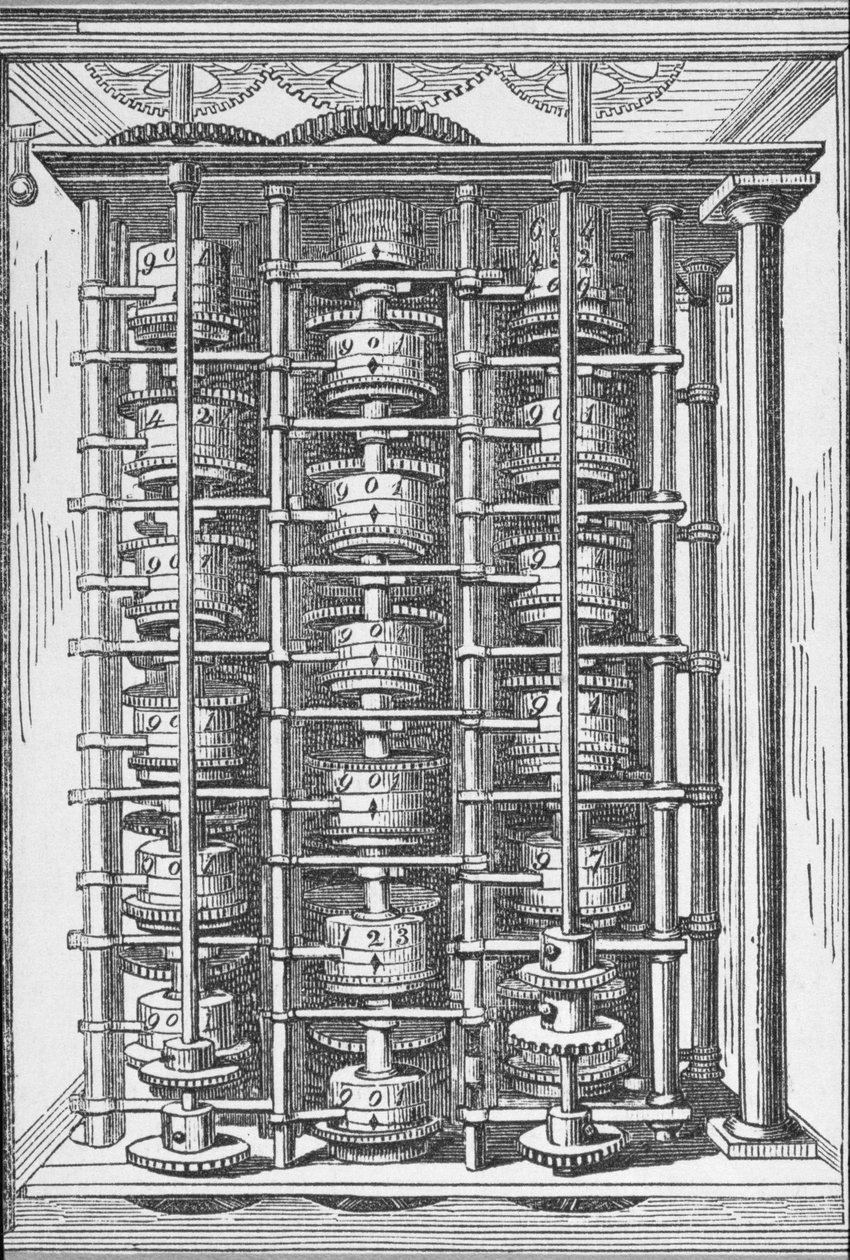 Számológép, amelyet a Cyclopaedia of Useful Arts & Manufactures Difference Engine néven ismernek, szerkesztette Charles Tomlinson, 1880 körül alkotó: English School