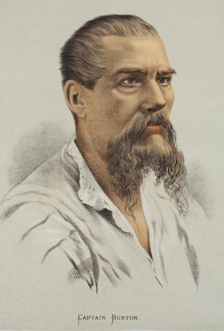 Burton kapitány, illusztráció a David Livingstone élete és felfedezései képi kiadásából, J. Ewing Richie, pub. A. Fullarton & Co., 1876 alkotó: English School