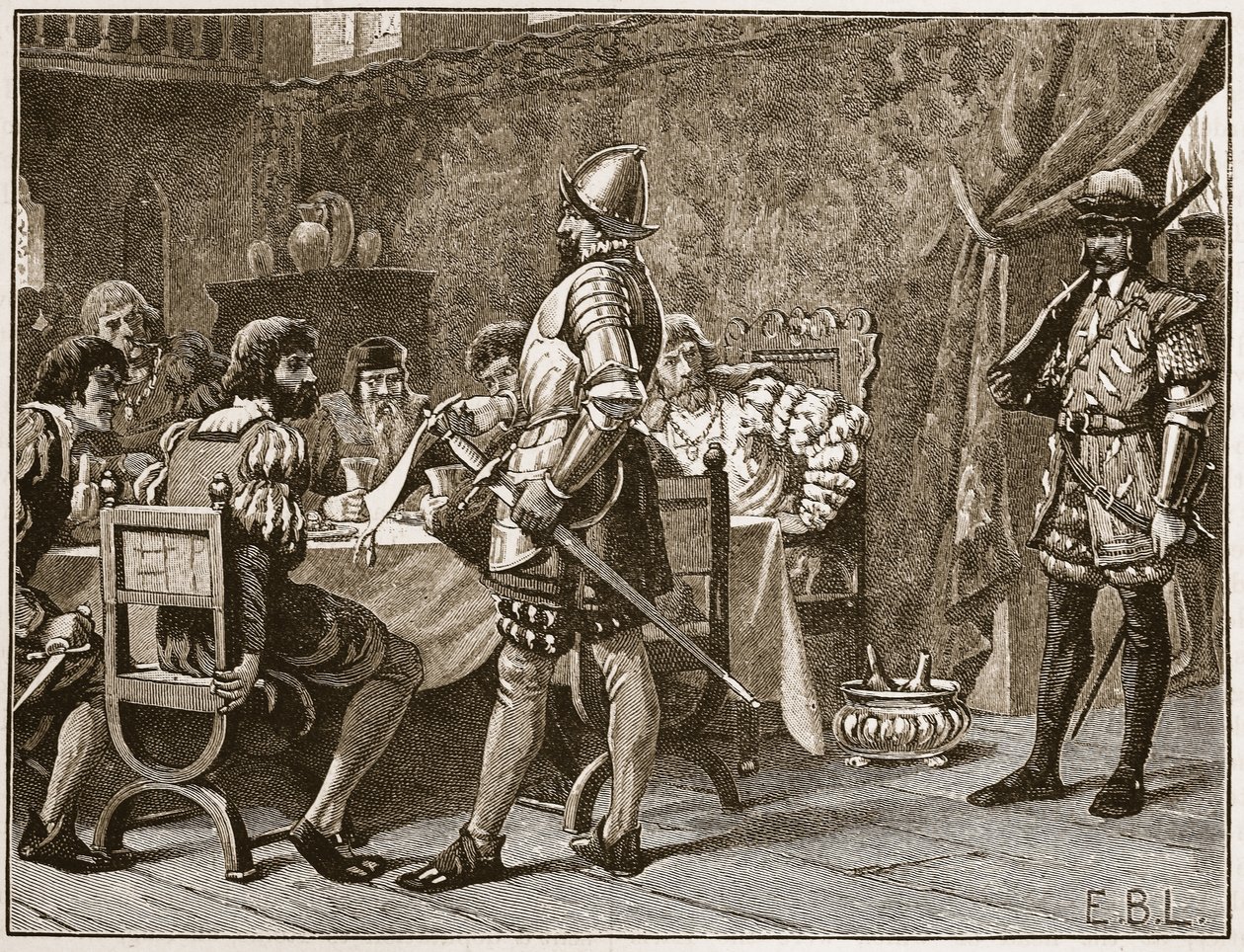 FitzGeraldok elfogása, illusztráció a Cassells Illustrated History of Englandből (szépia fotó) alkotó: English School