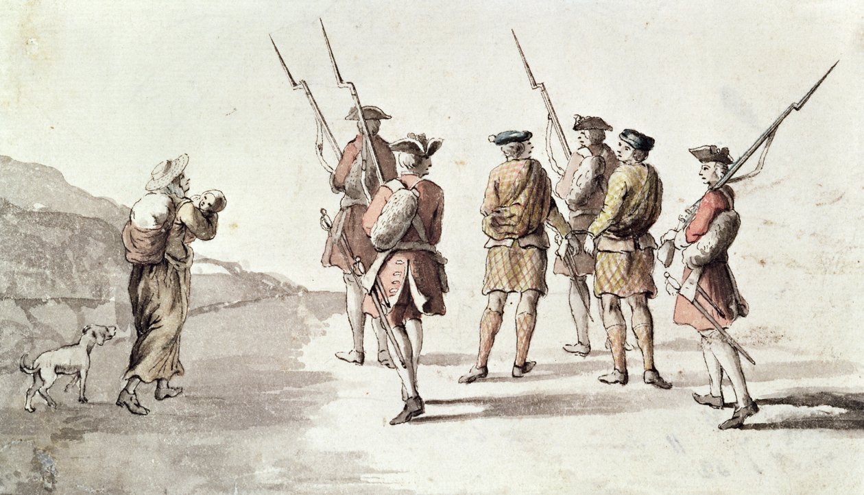 A Lázadó elfogása, Simon Fraser, Lord Lovat (1667?-1747) (akvarell papíron) alkotó: English School