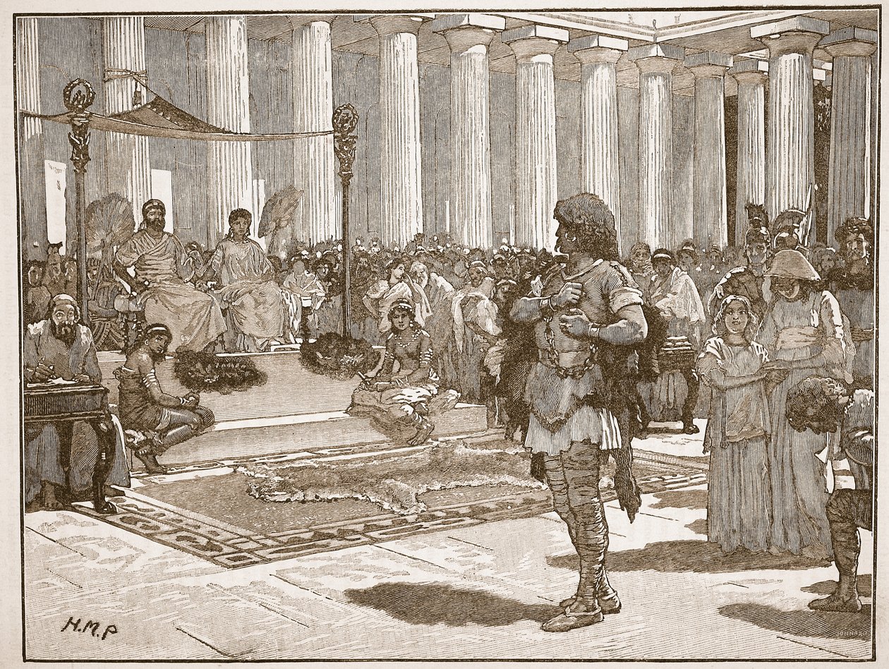 Caractacus Claudius előtt, illusztráció a Cassells Illustrated History of Englandből (szépia fotó) alkotó: English School