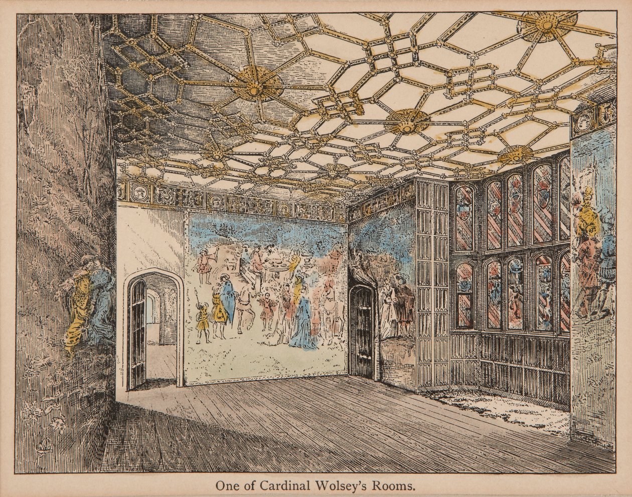 Wolsey bíboros szobái (kézzel színezett litó) alkotó: English School