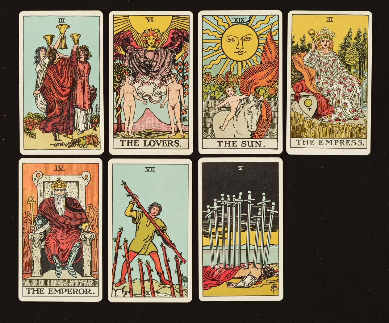 Kártyák egy Tarot készletből, 1809 körül (kézzel színezett litho) alkotó: English School
