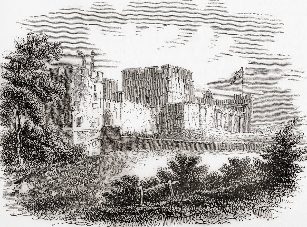 Carlisle Castle, Carlise, Cumbria, Anglia itt látható a 19. században, Ó-Angliából: Képi Múzeum, pub. 1847 alkotó: English School
