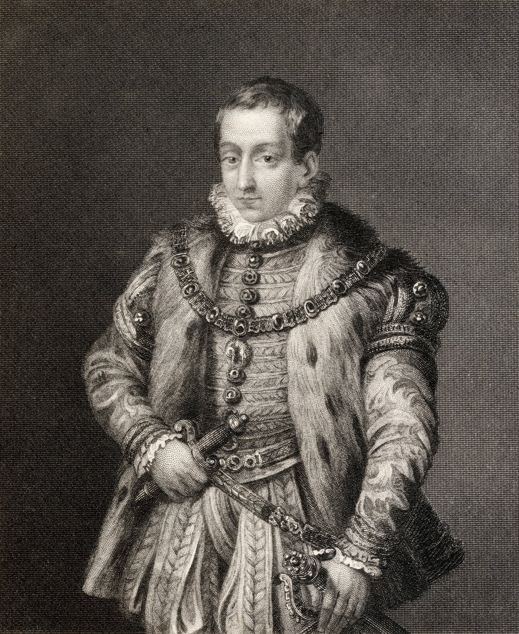 Carlos, Asztúria hercege az 1855-ben megjelent „II. Fülöp uralkodásának története” c. alkotó: English School