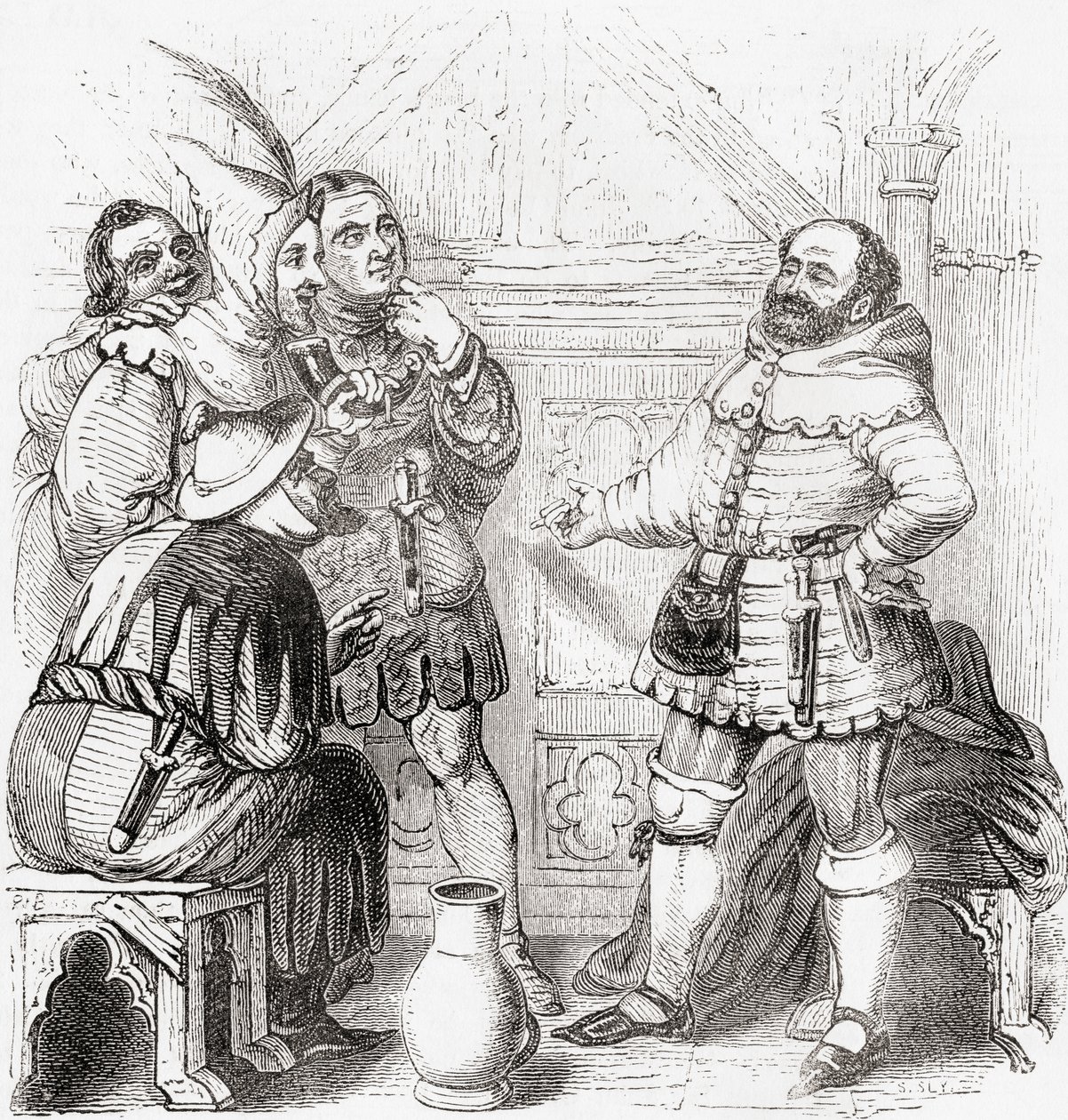 Ács, szőnyegszövő, szövő, festő és gobelinszövő, a régi Angliából: A Pictorial Museum, pub. 1847 alkotó: English School