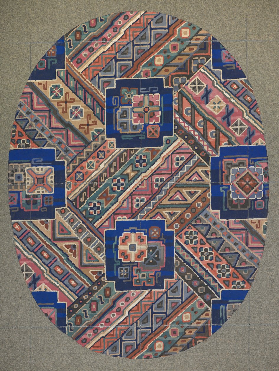 Szőnyegtervezés (akvarell papíron) alkotó: English School