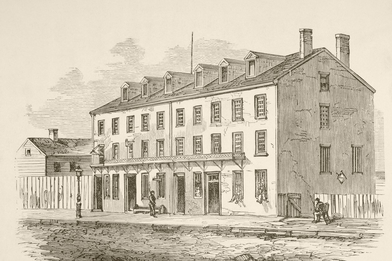 Castle Thunder, Richmond, Virginia (litho) alkotó: English School