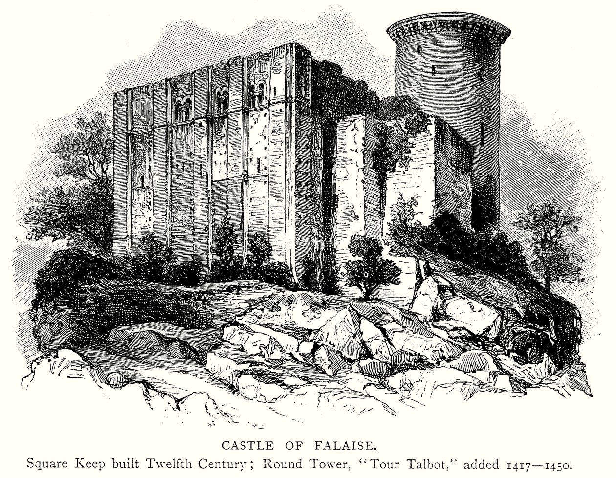 Falaise-i vár (metszet) alkotó: English School