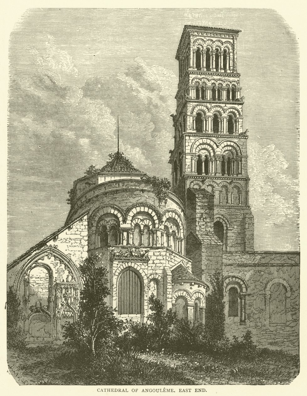Angouleme-i katedrális, keleti rész (metszet) alkotó: English School