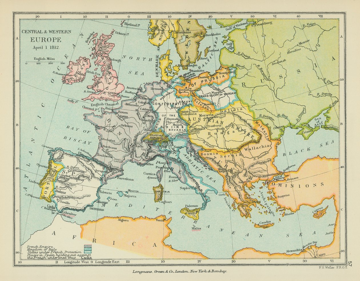 Közép- és Nyugat-Európa (színes litográfia) alkotó: English School