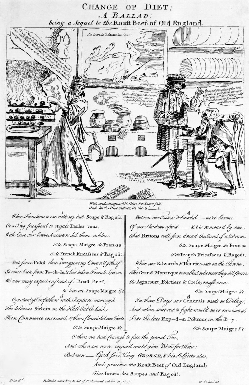 Étrendváltás, Ballada, 1757 alkotó: English School