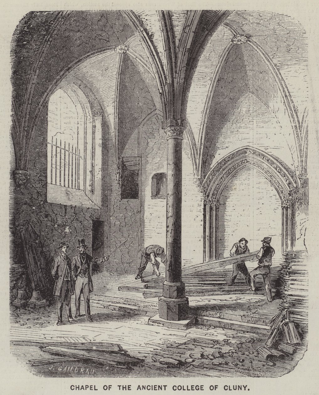 A Cluny-i Ősi Kollégium kápolnája (metszet) alkotó: English School