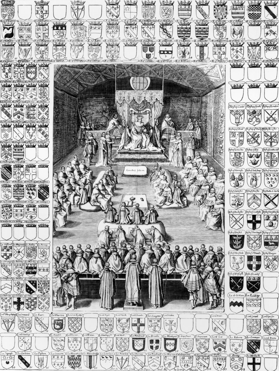 I. Károly (1600-49) a Lordok Házában alkotó: English School