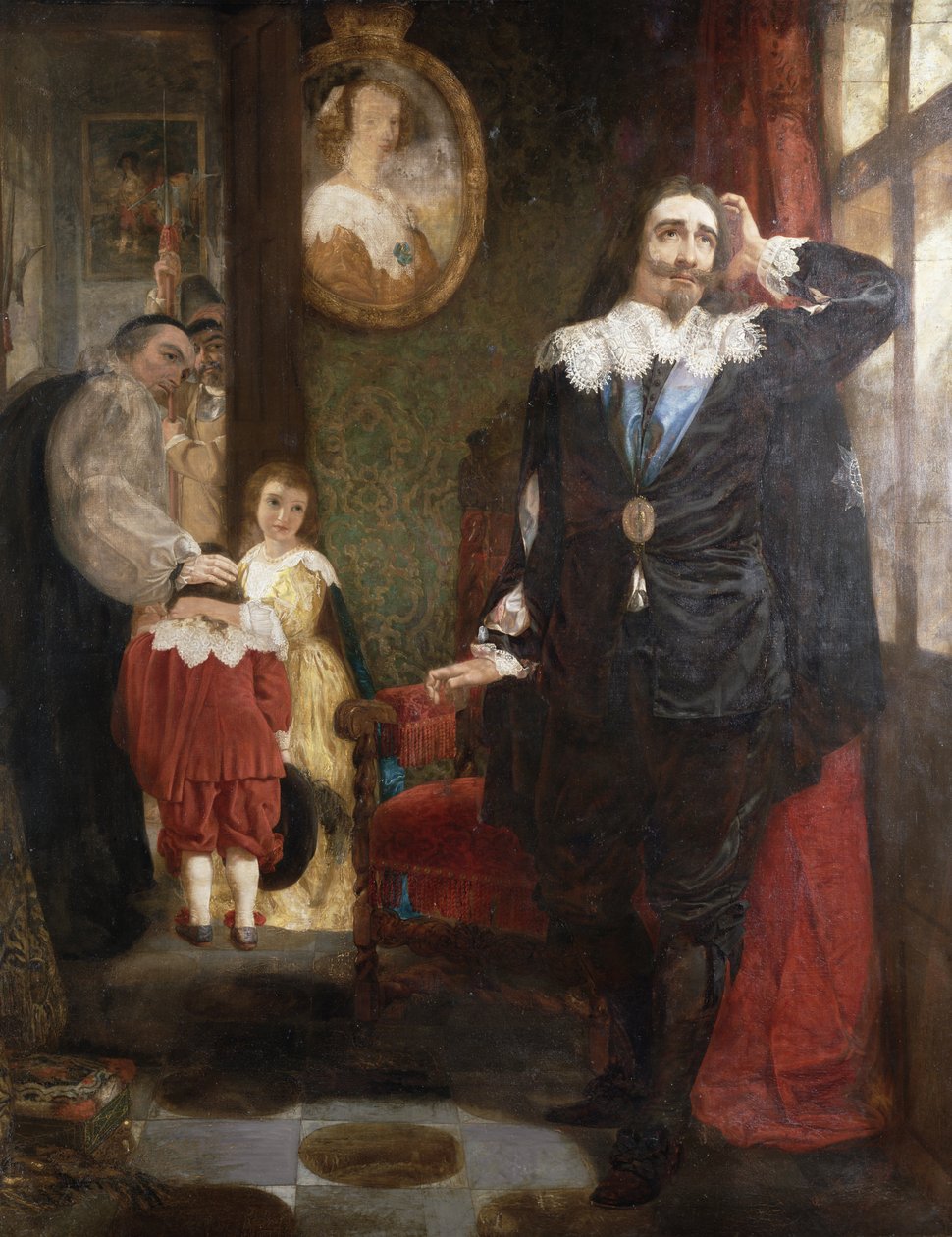 I. Károly búcsúzik gyermekeitől (olaj, vászon) alkotó: English School
