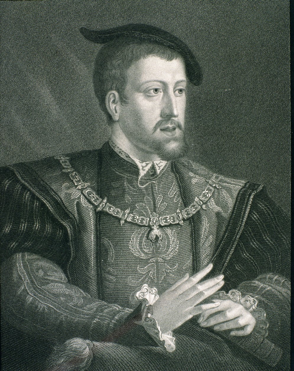 V. Károly (1500-58) Szent-római császár és spanyol király, a „Arcképtárból”, 1833-ban alkotó: English School