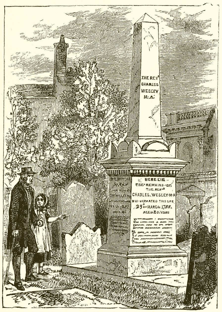 Charles Wesley, sírkő (metszet) alkotó: English School