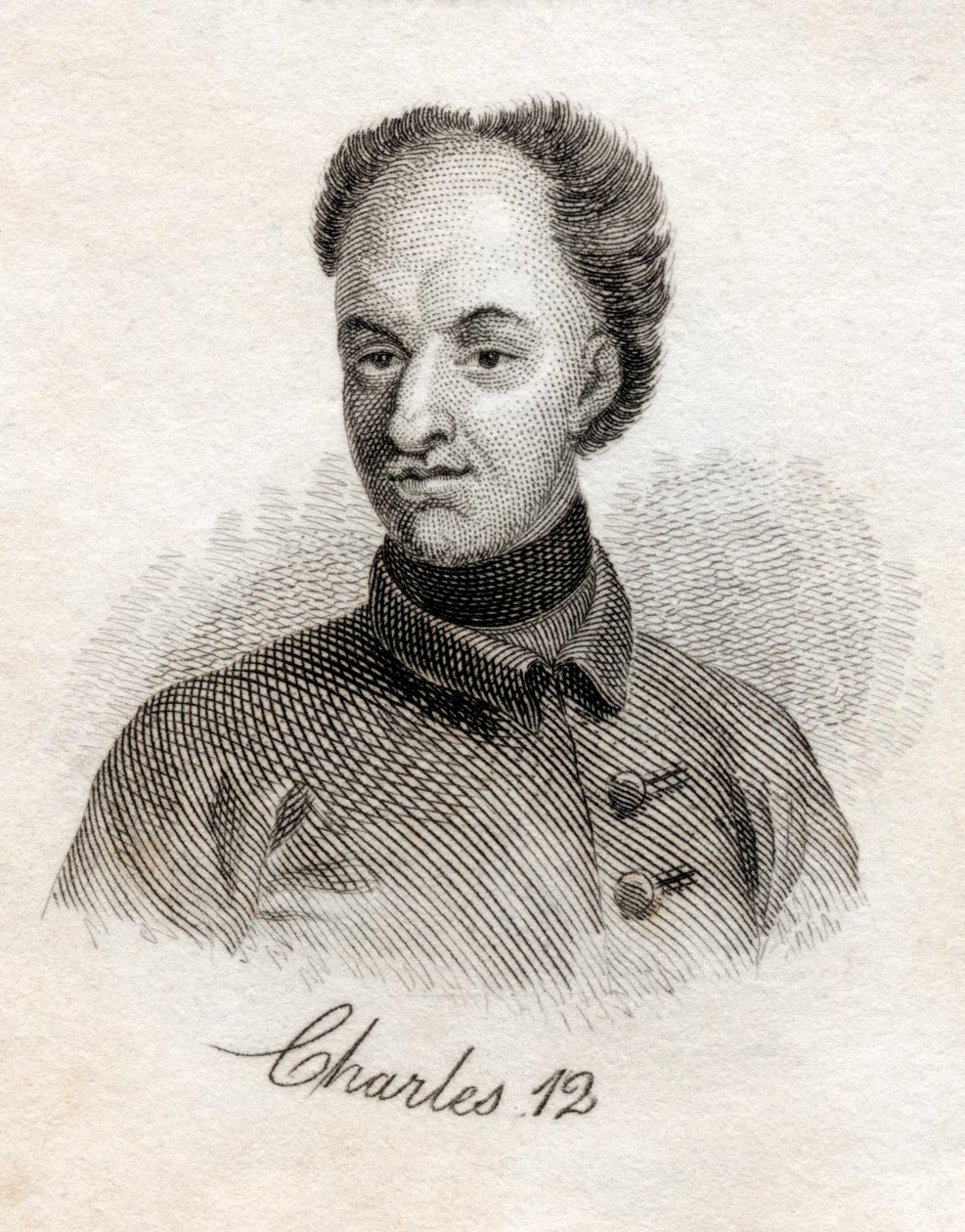 XII. Károly svéd király a Crabbs Historical Dictionary-ből, 1825-ben alkotó: English School