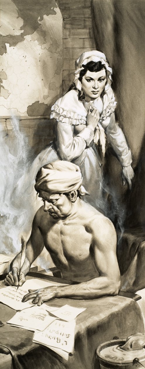 Charlotte Corday merényletet készül elkövetni Jean Paul Marat ellen alkotó: English School