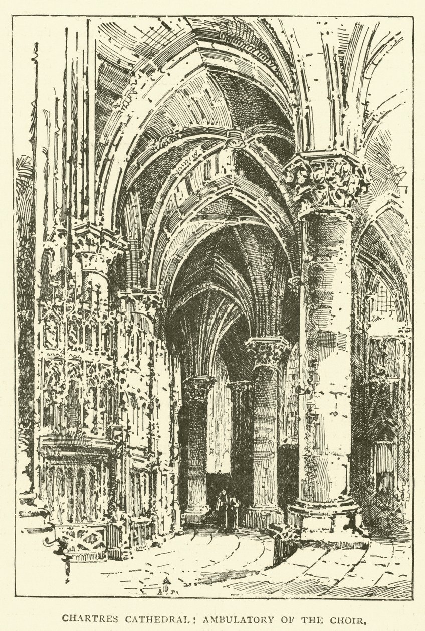 Chartres-i katedrális, a kórus előcsarnoka (metszet) alkotó: English School