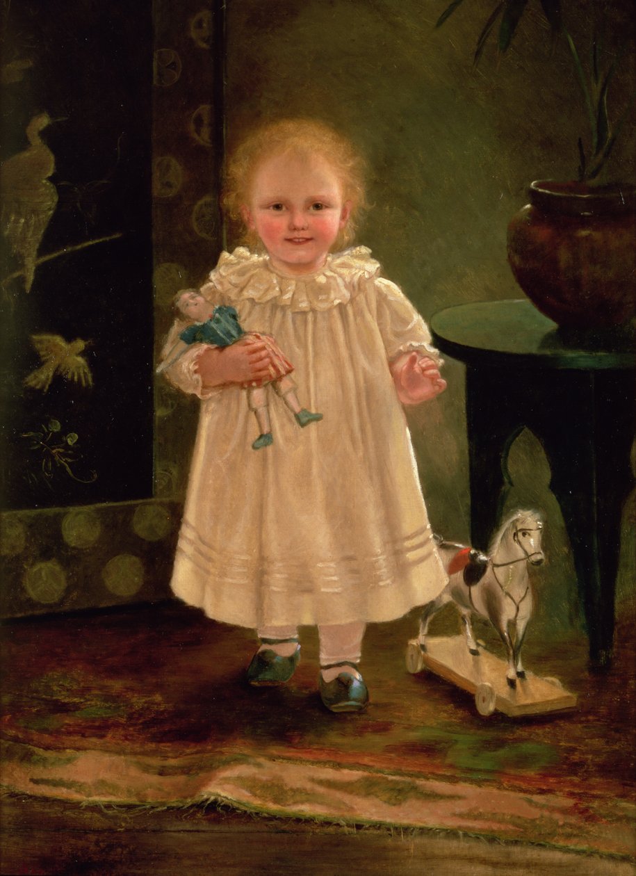 Gyermek babával és játéklóval, 1840 körül alkotó: English School