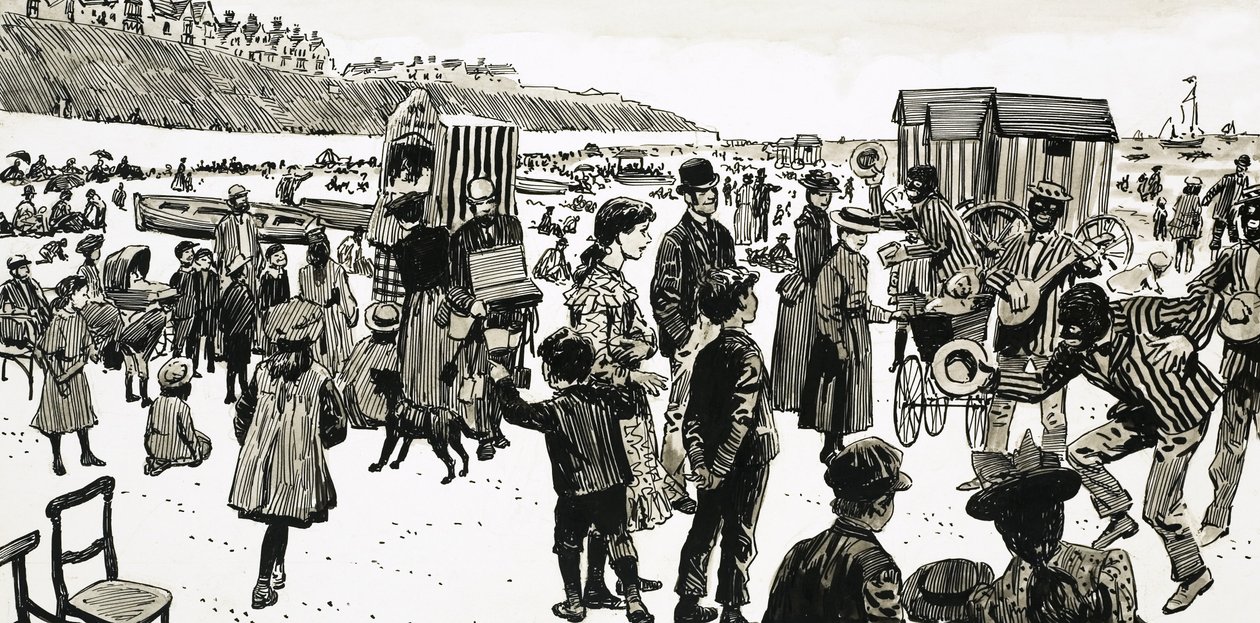 Gyermekek a tengerparton alkotó: English School