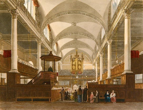 Christ Church, Newgate Street, 1810 körül (színes litó) alkotó: English School